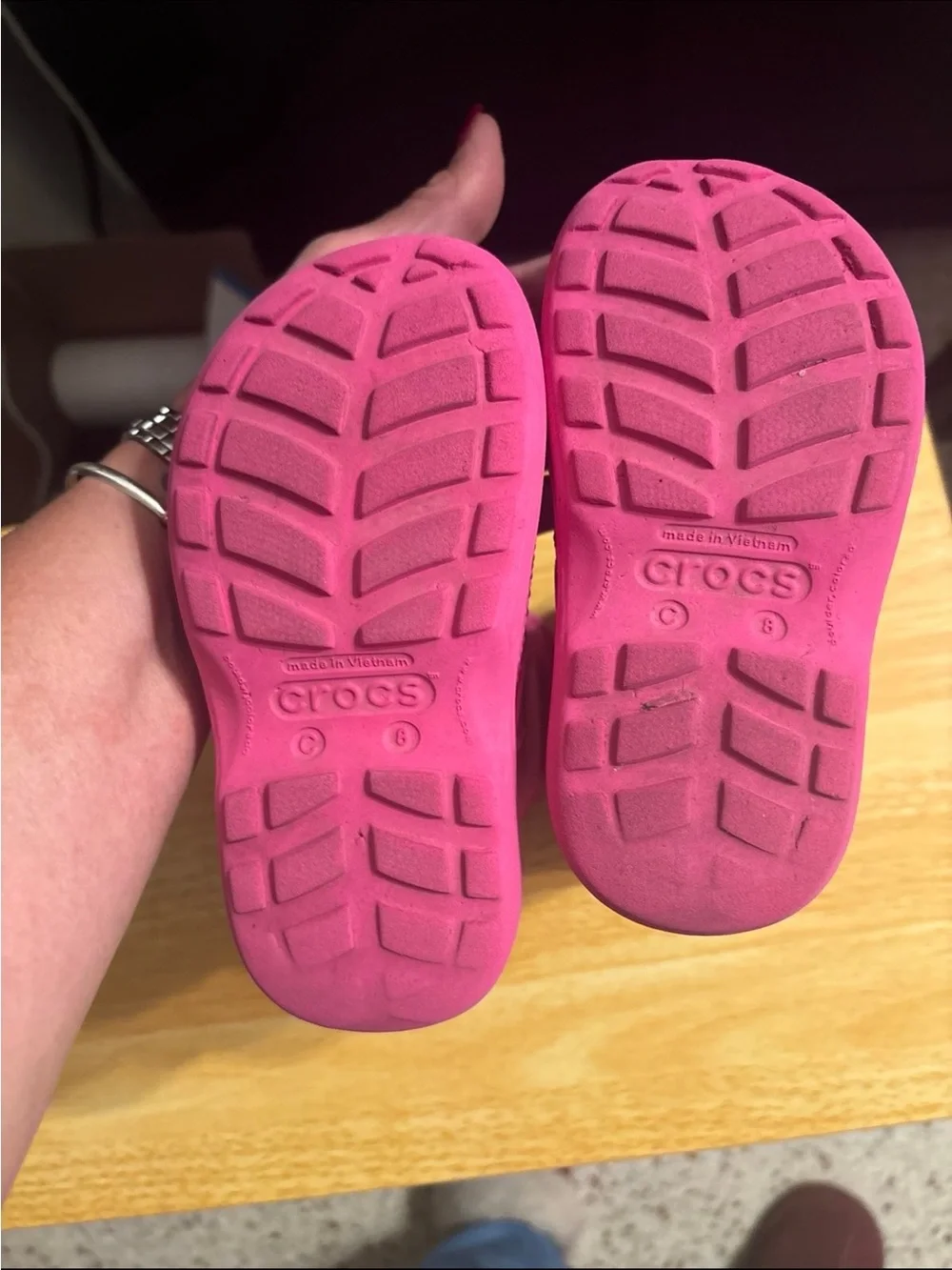 Crocs rain boots size 8 C pink crush